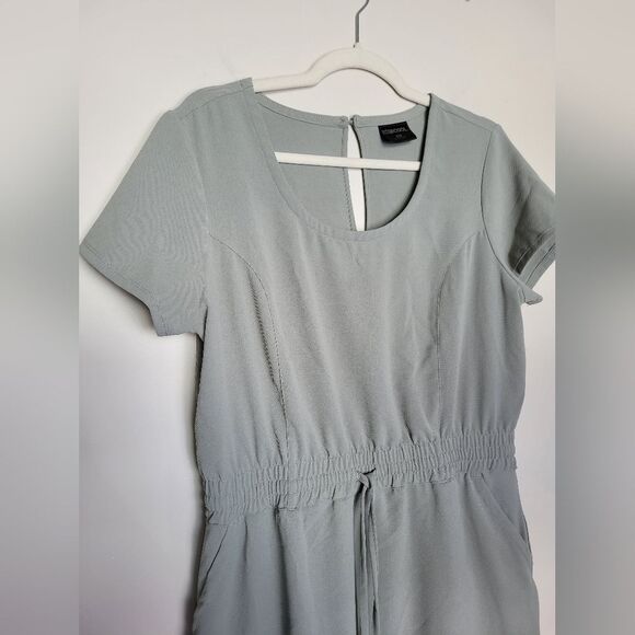 32⁰ Cool Twill Dress Sage Green T-Shirt Dress Pockets Casual Sporty Comfy Medium - Picture 4 of 15